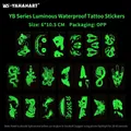 Leuchtende wasserfeste Tattoo-Aufkleber mit neongrünen Drachen- und Totenkopfmotiven - YB001-010 Leuchtend Grün Set