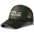 Berretto da baseball Free Palestine verde scuro con ricamo e rete traspirante - Verde Scuro (Caffè)