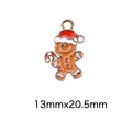 Gingerbread man pendant with red hat and candy cane, size 13mmx20.5mm for DIY jewelry - 79# Gingerbread Man