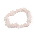 Elastic bracelet with irregular natural rose quartz crystals and polished gemstones - Rose Quartz