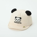 Dettaglio del berretto da baseball panda per neonati in cotone con orecchie 3D - 50cm 1-3 Anni / Bianco Sporco