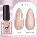 Glitter nude pink gel nail polish X111 with shiny top coat and matte top coat finish - Glitter Nude Pink (111)