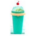 Mint green waffle-textured slushy maker cup with ice cream lid and red cherry - Green