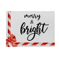 Christmas placemat with merry & bright text and red candy cane stripes pattern - CD27-7 (Merry & Bright)