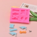 Pink silicone mold for graduation owl, cap and scroll fondant cake decorations - Graduation Congrats Style (7#)