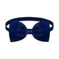 Adjustable dark blue grosgrain pet bowtie for cats and dogs in a classic solid color - Navy Blue