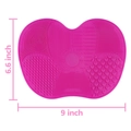 Pink silicone makeup brush cleaning mat with suction cups and diverse textures - Large / Rose Red