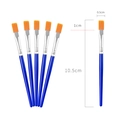 Flat nylon hair paint brush set with blue handles and 0.5cm width orange bristles - 10.5cm Dark Blue Handle Small Flat Brush / Dark Blue