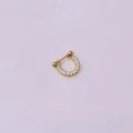 Orecchino per cartilagine 20G in acciaio dorato con zirconi e chiusura a sfera - Stile Forma a U Oro con Fila di Zirconi (346-4#)