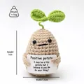 Handmade crochet positive potato doll with green sprout and encouragement card - Potato With Sprout P Card