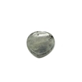 Polished heart-shaped gray thumb stone with natural dark veins and patterns - Labradorite