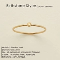 Slim 14K gold stainless steel ring featuring a 2mm yellow birthstone solitaire - US 7 / Gold November Jonquil