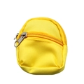 Miniature yellow double zipper backpack accessory for BJD dolls and small coin storage - Yellow