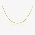 Elegant S925 sterling silver box chain with golden cylindrical beads for women - 18K Gold-538 (Gold Tube Chain)
