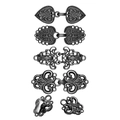 Vintage Bronze Cardigan Clips Set Retro Shawl Cloak Fasteners For Sweaters Scarf Pins - Gun Black
