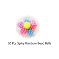 Pack of 30 spiky rainbow bead balls, transparent slow rebound stress relief sensory toys - 30 Beads Macaron Spike Ball