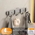 Gancio a muro in alluminio grigio con 4 ganci per asciugamani e accessori bagno - 4 Ganci / Canna Di Fucile