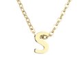 Minimalist 18k gold plated stainless steel necklace featuring letter S pendant - Letter S