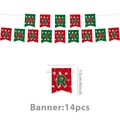 14-piece Merry Christmas banner set with Santa and snowflake patterns in red and green - Merry Christmas Hanging Banner