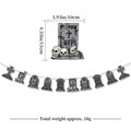 Detailansicht der RIP-Grabstein- und Totenkopf-Banner mit 10x11cm Maßen - Halloween Grabstein Girlande