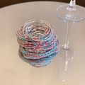 Sparkling multi-layer elastic bracelet set with red, blue and clear crystals - Single Elastic Bracelet / Light Blue