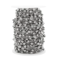 Rotolo di catena a croce in acciaio argento 1,8mm con perline 18k per gioielli DIY - 1m / Color Acciaio
