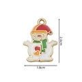 Cartoon snowman enamel pendant in gold-tone alloy for DIY jewelry making, 2.6cm by 1.8cm - 2383 Cartoon Snowman