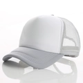 Classic white and light grey trucker hat with breathable mesh and adjustable snapback - Adjustable / Off-White