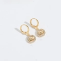 Goldene Evil Eye Ohrringe mit funkelnden Strasssteinen und buntem Emaille-Inlay - Rund (ES2664-6)