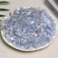 Polished natural light blue tumbled fluorite stones displayed in a white bowl - Blue Chalcedony (7-9mm) 100g
