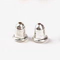 Pair of S925 sterling silver cylinder ear nut backings with flat disc base in silver - Bullet Shape / 3mm / Silver