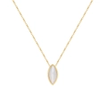 Collana vintage francese con pendente in conchiglia in acciaio placcato oro 18K - Oro