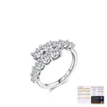 Elegantly curved S925 sterling silver ring with brilliant moissanite row and GRA certificate - US Size 5 / 925 Sterling Silver