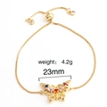 Adjustable gold bracelet with colorful cubic zirconia butterfly and crystal accents - Butterfly Style