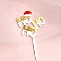 Christmas acrylic cake topper HOHOHO party decoration dessert insert for festive events - Ho Ho Ho Santa Hat