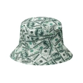 Stylish bucket hat for women with unique hundred-dollar bill currency print pattern - Light Green US Dollar (O)