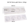 White silicone fruit mousse cake mold with 4 spherical cavities and precise dimensions - 4 Cavity 3D Peach MCM-129