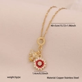 Golden daisy and bee pendant necklace in copper stainless steel finish - 5# Bee (Daisy/Bee)