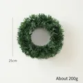 Green artificial pine Christmas wreath 25cm diameter weighing 200g for holiday decor - 25CM Wreath/126g