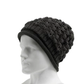 Bonnet en tricot gris foncé pour femme et homme avec texture chaude et épaisse - Réglable / Vert Foncé