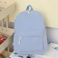 Light blue corduroy backpack with front pocket and cotton rope zipper pullers - Blank Style / Light Blue