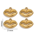 DIY Punk-Stil hohle Lippenanhänger aus goldfarbenem Edelstahl für Schmuckherstellung - Gold