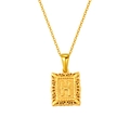 Collier en acier inoxydable plaqué or 18 carats avec pendentif carré lettre H - Lettre H(SP598G-H)