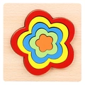 Colorful multi-layer wooden flower puzzle for early childhood cognitive learning - Shape Puzzle-Plum Blossom (JM几何形状-梅花形)