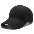 Lightweight black baseball cap with text logo patch and white printed brim details - Adjustable / Black