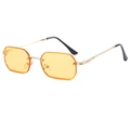 Frameless ocean yellow sunglasses with golden metal temples and rectangle lenses - Gold Frame Yellow Lenses