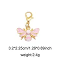 Pink enamel bee charm with lobster clasp, gold metal finish, size 3.2x2.25cm for shoes - Style 23 Little Bee