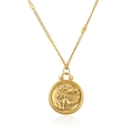 Scorpio zodiac pendant necklace in gold finish with embossed scorpion detail - Scorpio