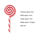 Christmas acrylic lollipop ornament with red and white spiral pattern and 13cm length - Swirl Lollipop Ornament / 13cm