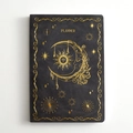 Agenda settimanale non datata con copertina in ecopelle nera e design dorato sole luna - A5 / Nero